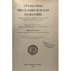 L'évolution des classes rurales en Bavière depuis la fin de...