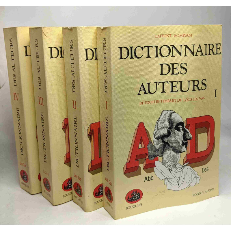 DICTIONNAIRE DES AUTEURS COFFRET 4 VOLUMES