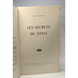 Les secrets du Style - un inventaire précis des moyens d'expression