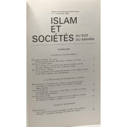 Islam et sociétés au Sud du Sahara - Cahiers annuels...