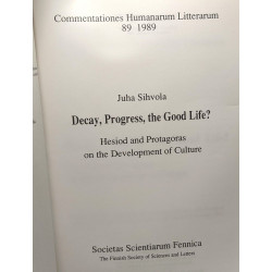 Decay progress the good life?: Hesiod and Protagoras on the...