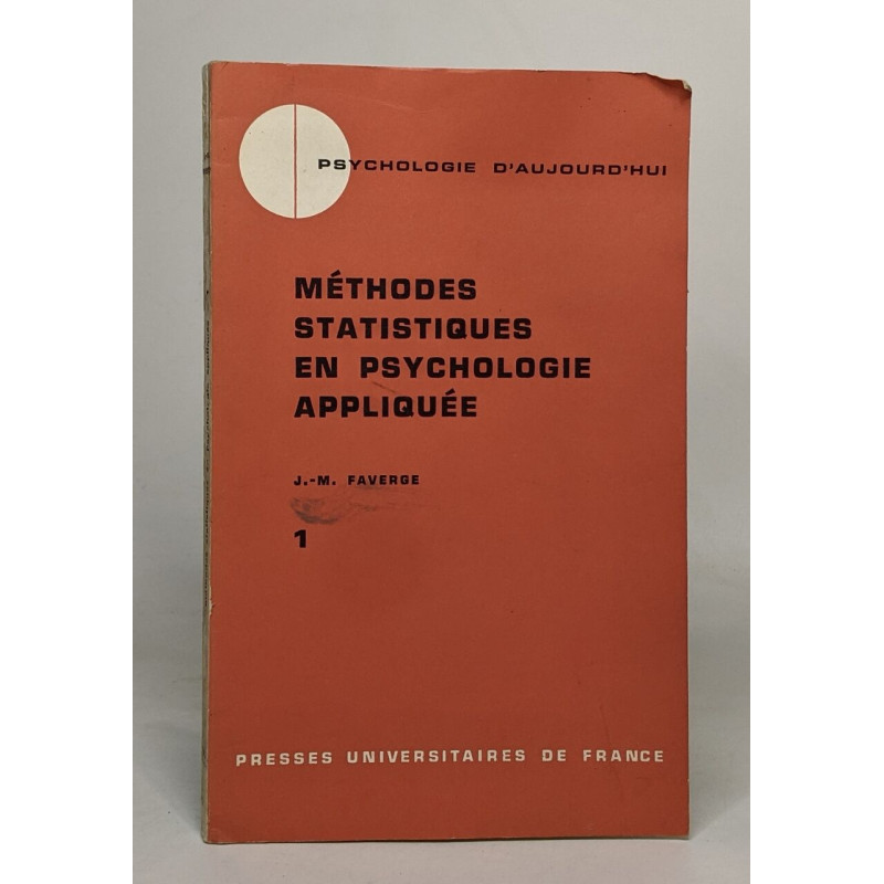 Méthode statistiques en psychologie appliquée