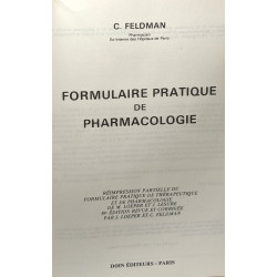 Formulaire pratique de pharmacologie - réimpression partielle du...
