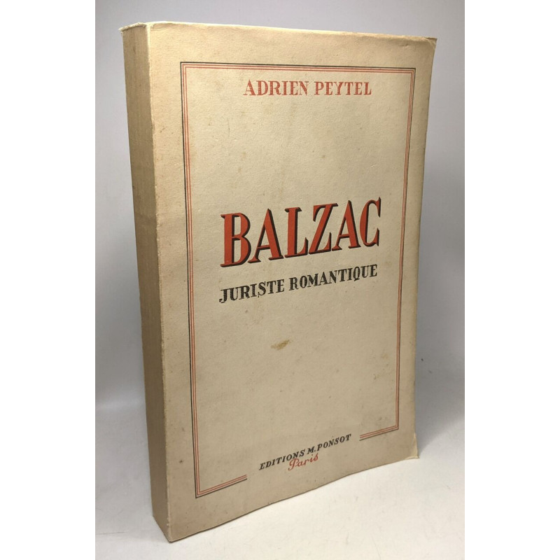 Balzac juriste romantique
