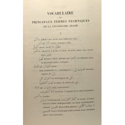 Vocabulaire des principaux termes techniques de la grammaire arabe