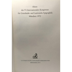 Akten des VI. Internationalen Kongresse für Griechische und...
