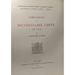 Compléments au dictionnaire copte de Crum - Biblitohèque d'études...