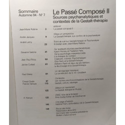 Le passé composé sources contexte de la Gestalt-thérapie N°6...