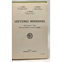 Lectures modernes - cours moyen 1re année - classe de huitième des...