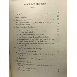 Problèmes du travail et politique sociale au Congo Belge