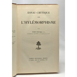 Essai critique sur l'hylémorphisme