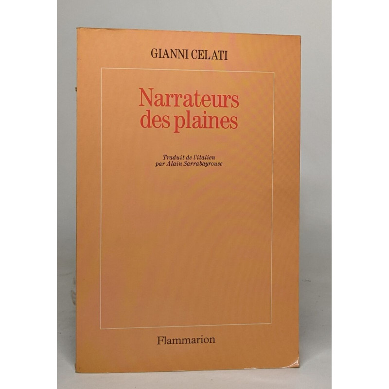 Narrateurs des plaines: - TRADUIT DE L'ITALIEN