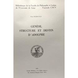 Genèse structure et destin d'Adolphe / Université de Liège -...