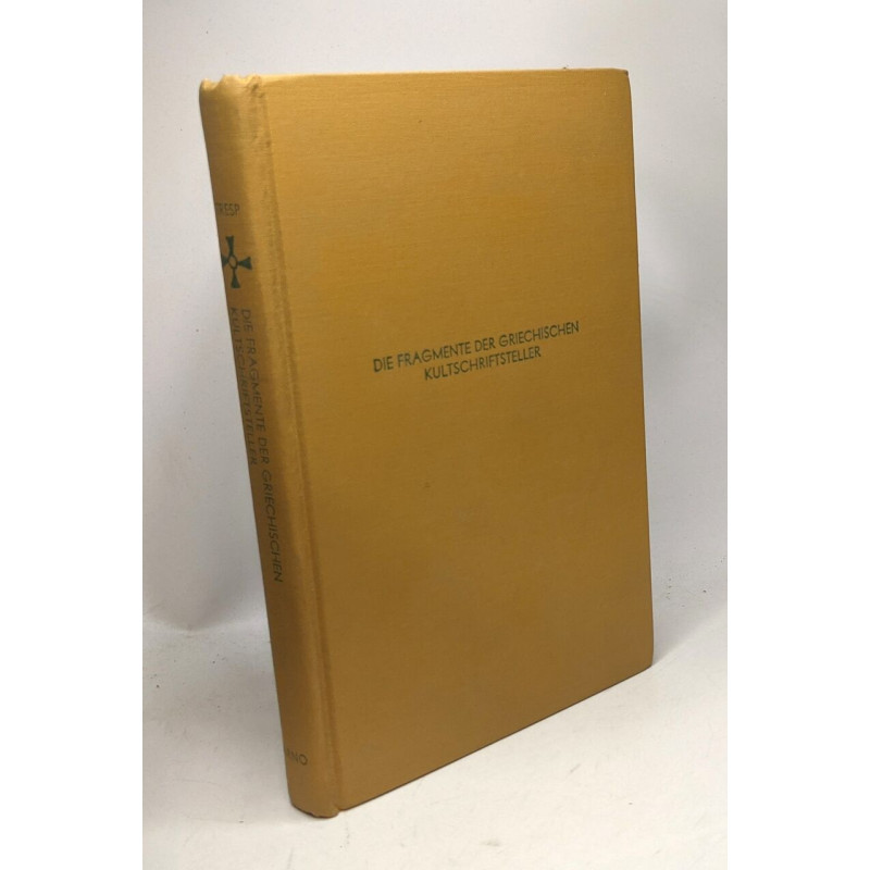 Die Fragmente Der Griechischen Kultschriftsteller / Ancient...