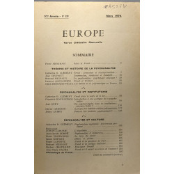 FREUD --- Europe --- revue littéraire mensuelle: Mars 1974n°539