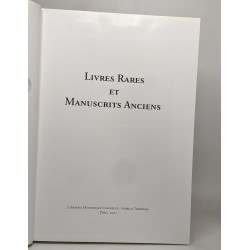 Livres rares et manuscrits anciens