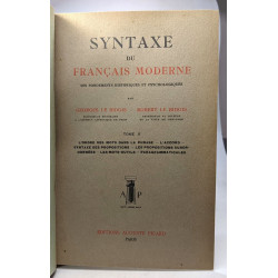 Syntaxe du français moderne ses fondements historiques et...
