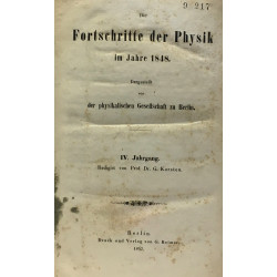 Die fortschritte der physik im Jahre 1848 - IV Jahrgang (allemand)