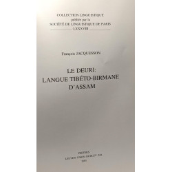 Le Deuri: Langue Tibeto-Birmane D'Assam - collection linguistique...