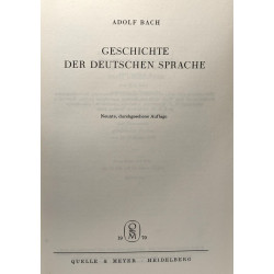 Geschichte der deutschen sprache - Neunte durchgesehene auflage