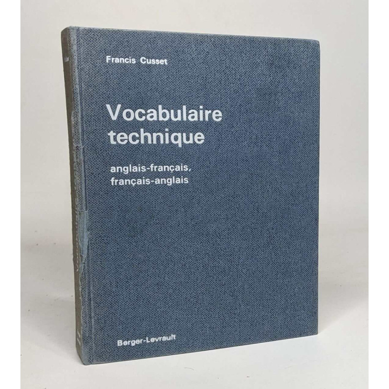 Vocabulaire technique : anglais-français français-anglais...