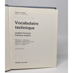 Vocabulaire technique : anglais-français français-anglais...