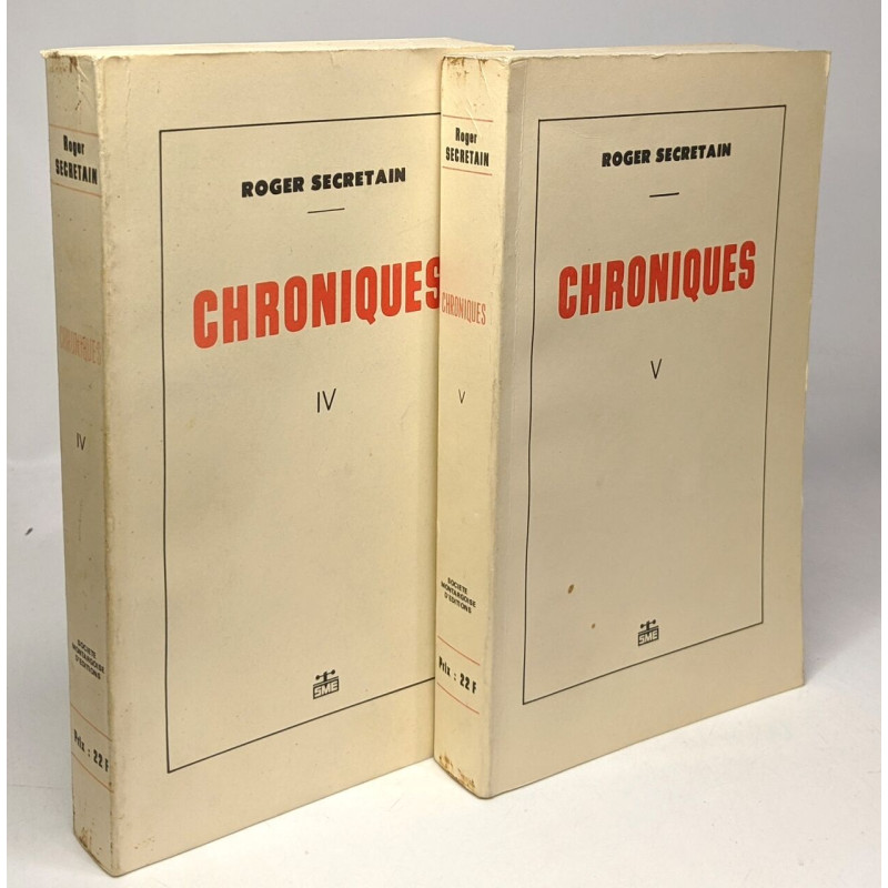 Chroniques IV + Chroniques V --- 2 livres