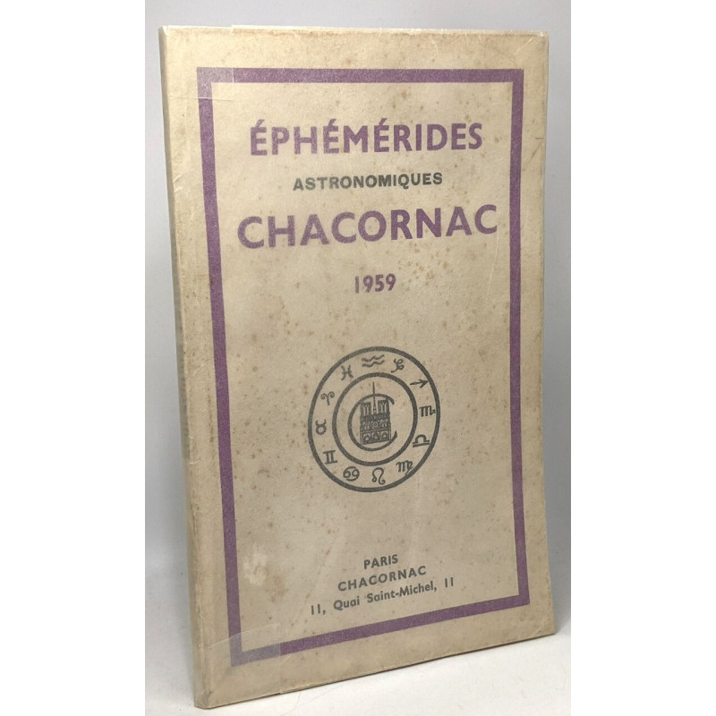 Ephemerides astronomique chacornac 1959