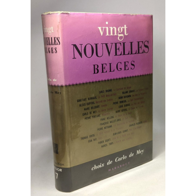 Vingt nouvelles belges (collectif d'auteurs)