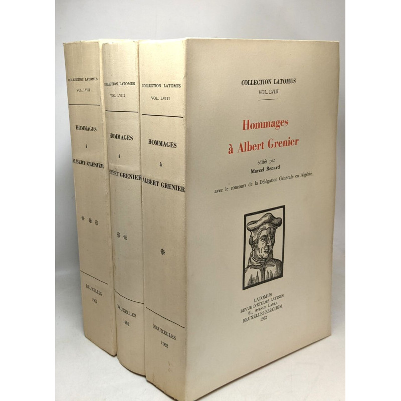 Hommages à Albert Grenier - Collection Latomus VOL. LVIII - TOME 1...