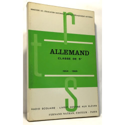 Allemand classe de 5e - 1964 - 1965 - livret destiné aux élèves -...