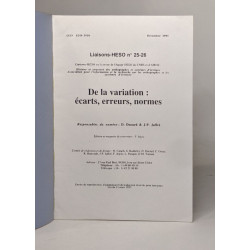Liaisons-HESO n° 25-26- de la variation: écarts erreurs normes