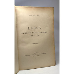 Larsa d'après les textes cunéiformes 2187 à 1901