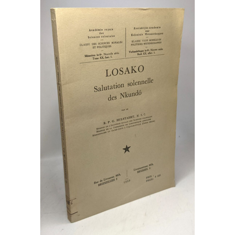 Losako Salutation solennelle des Nkundo / classe des sciences...