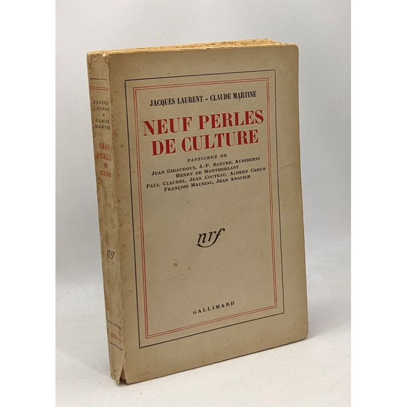 Neuf perles de culture pastiches de j giraudoux jp sartre...