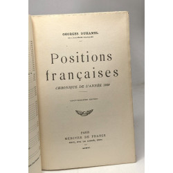 Positions francaises / chronique de l'année 1939