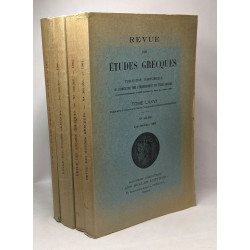 Revue des études grecques - publication trimestrielle - TOME...