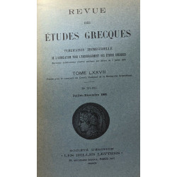Revue des études grecques - publication trimestrielle - TOME...