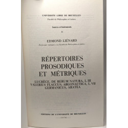 Répertoires prosodiques et métriques (sources et instrument II):...