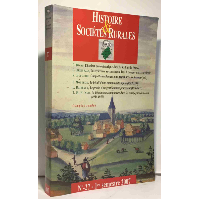 Histoire et sociétés rurales N° 27 1er semestre