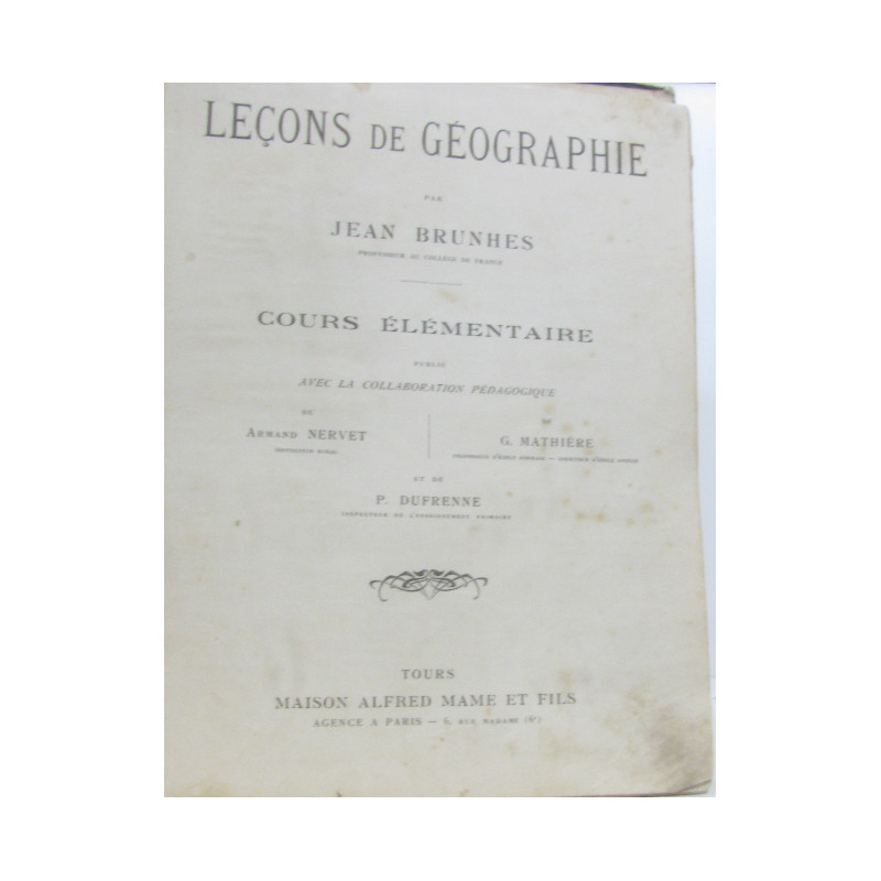 Leçons de géographie - cours élémentaire