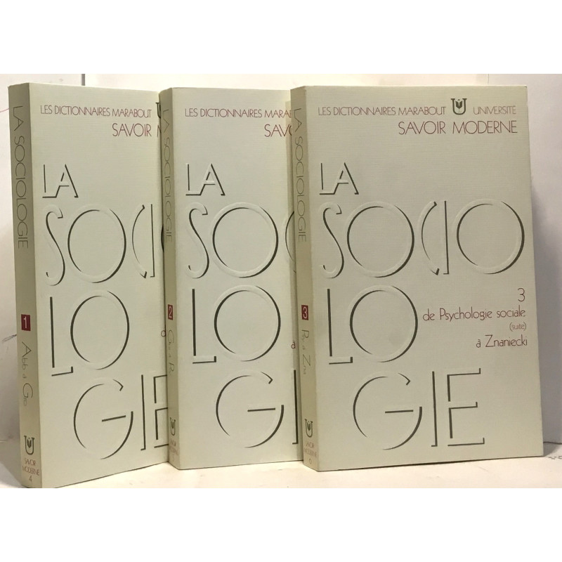 La sociologie - les dictionnaires marabout université - savoir...