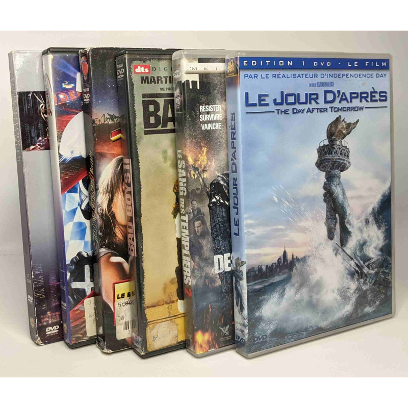 6 DVDs Blockbusters: Le Jour d'après + Bad Boys II + Le sang des...