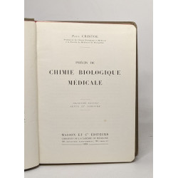 Précis de chimie biologique médicale