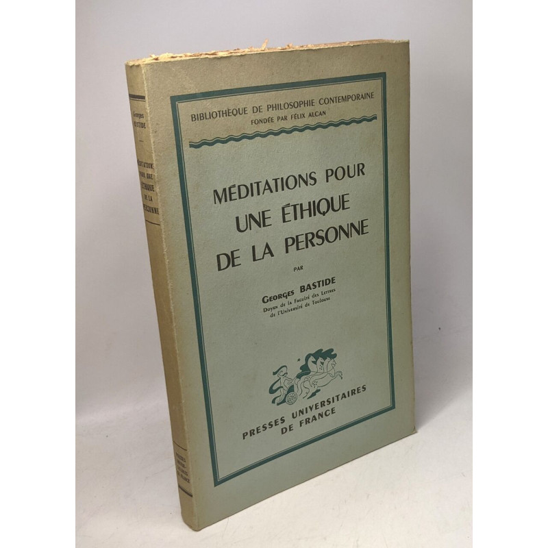 Méditations pour une éthique de la personne