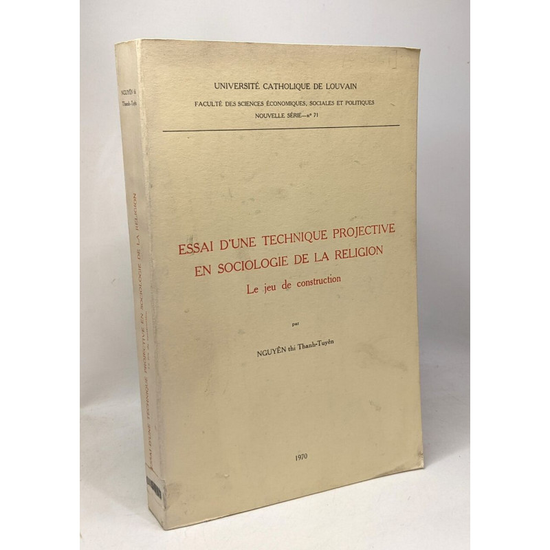Essais d'une technique projective en sociologie de la religion -...