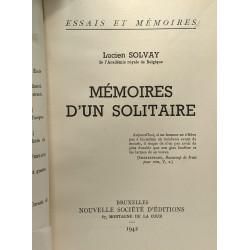 Mémoires d'un solitaire - essais et mémoires