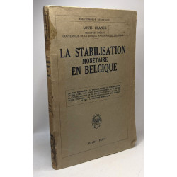 La stabilisation monétaire ne Belgique - Bibliothèque technique