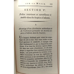Sur l'aliénation mentale - ANALECTES (extrait et fac simile de...