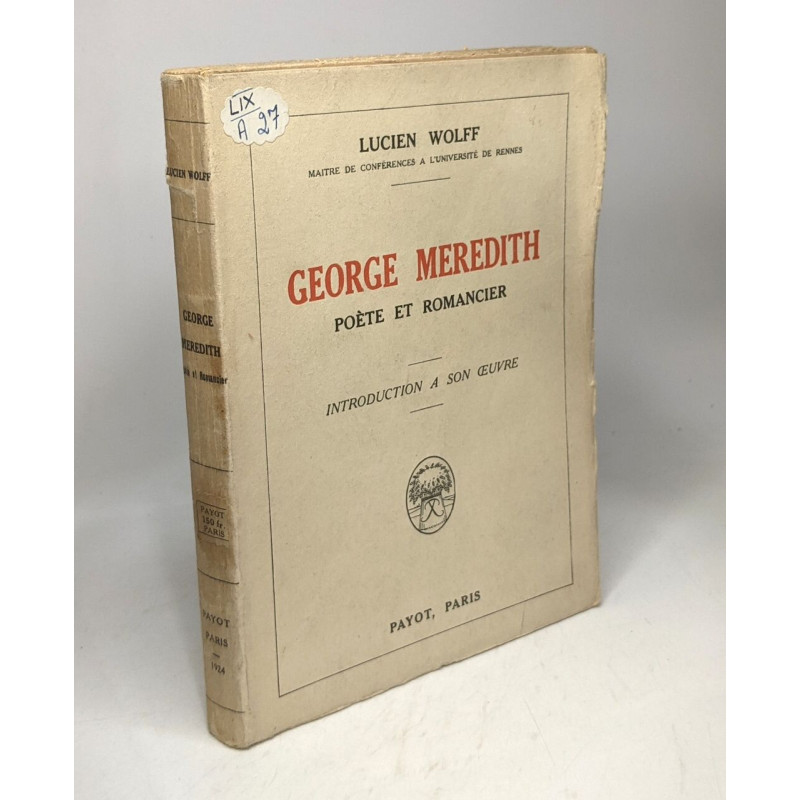 George Meredith - poète et romancier - introduction à son oeuvre